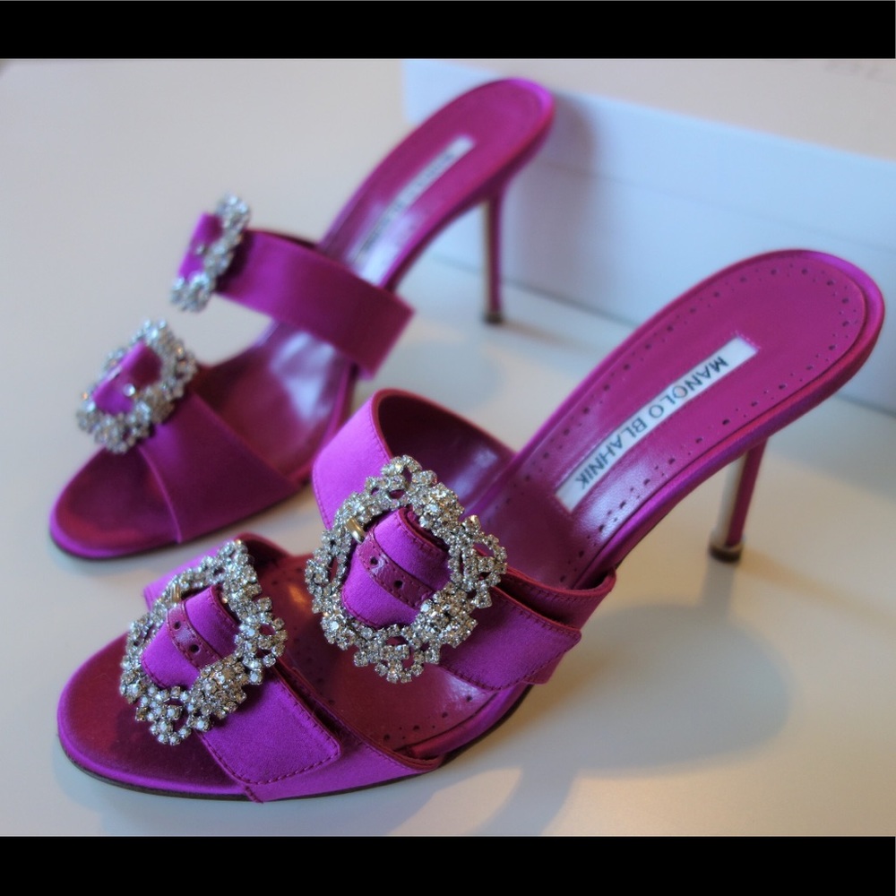 Manolo Blahnik Mulussanhan Satin mules